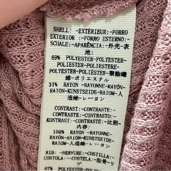 Free People Women's Small Dusty Rose Embroidered Crochet Waffle Knit Blouse Top - Picture 10 of 16